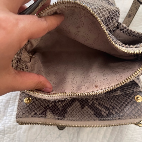 Michael Kors Snakeskin Texture Crossbody Double Pouch - Picture 8 of 14